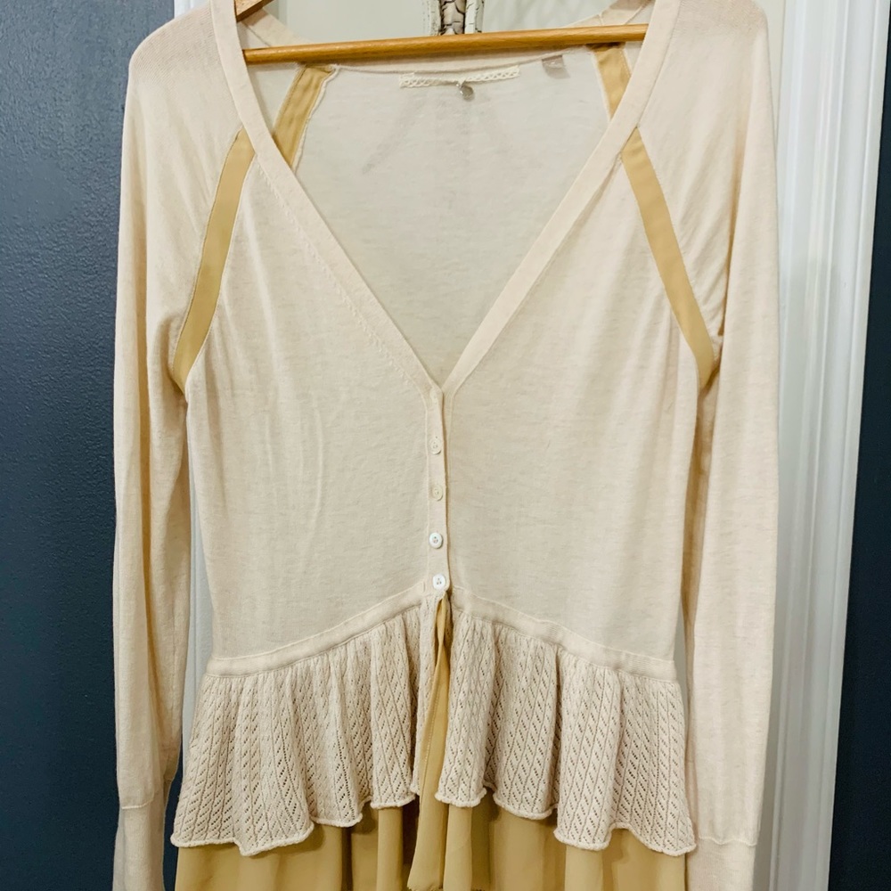 Anthropology Ruffle Cardigan